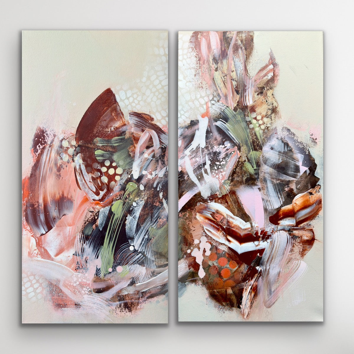 Flowers and Fever 24" x 24" (diptych)