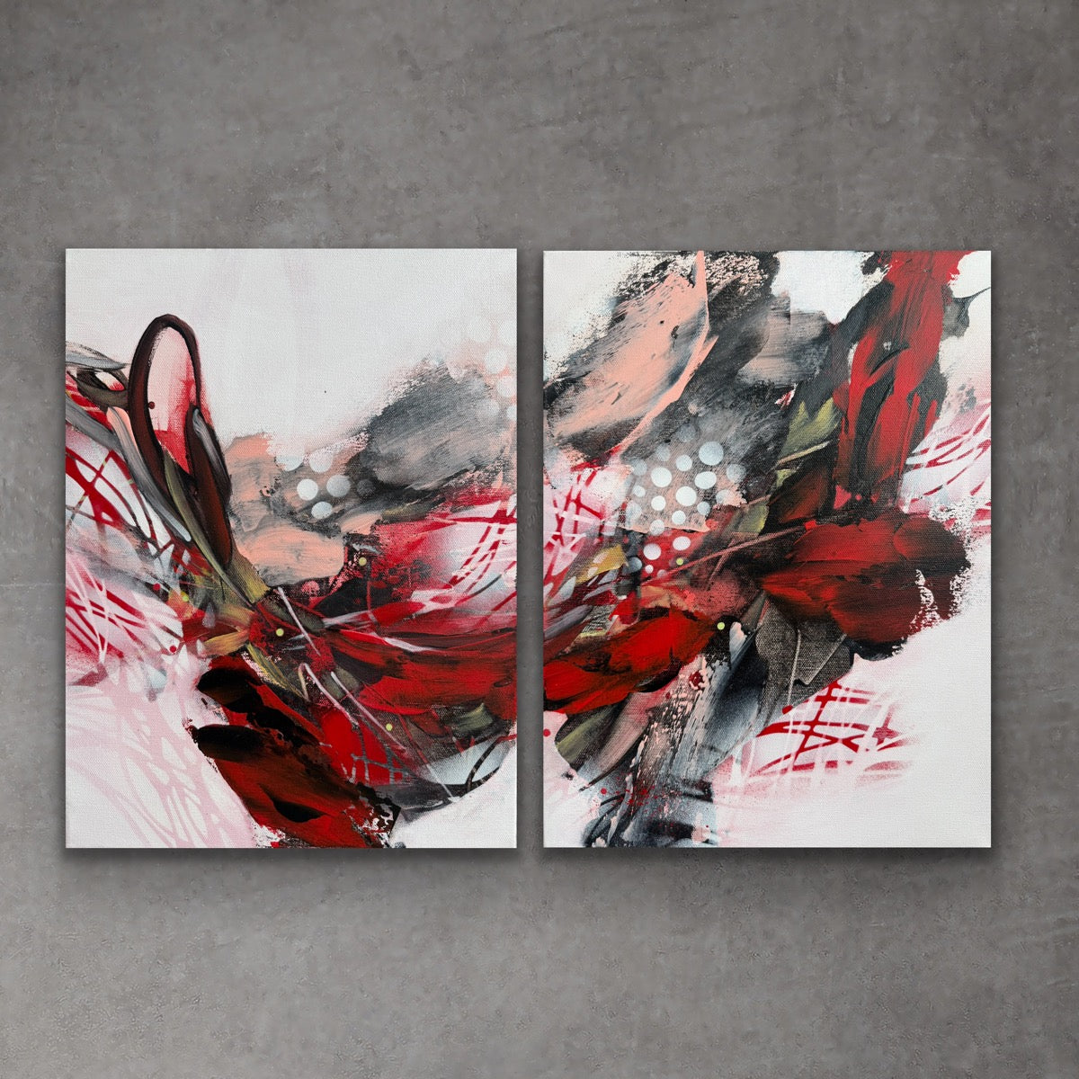 Petals in Minor Key (Diptych) 16" x 24"