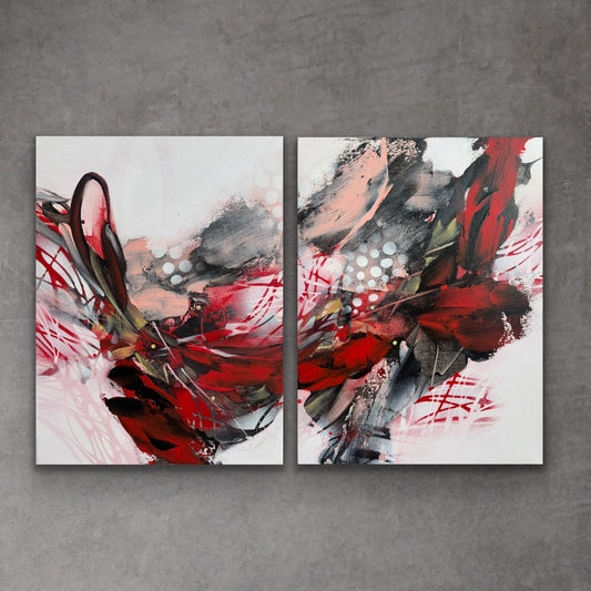 Petals in Minor Key (Diptych) 16" x 24"